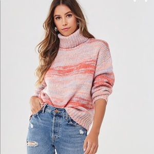 Marled Knit Turtleneck Sweater